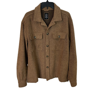 North Western MFG Co. Men's Large Brown Shirt Jacket Shacket Coat Pockets Spring
